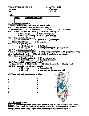 Đề kiểm tra một tiết Sinh học lớp 7 - Đề 2 - Năm học 2016-2017 - Trường THCS Ngũ Phụng